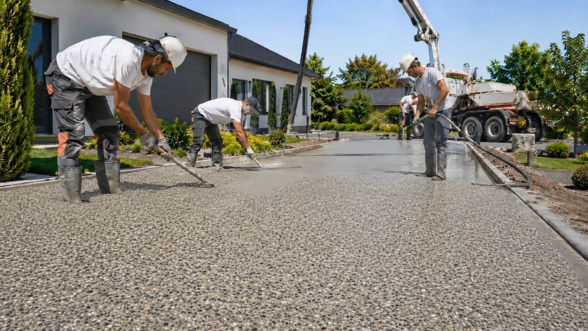 béton désactivé livré en toupie pour allée carrossable