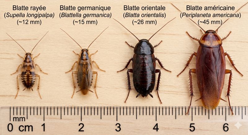comparaison taille blattes