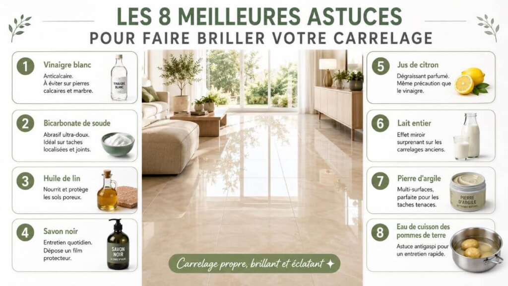 astuces carrelage propre et brillant