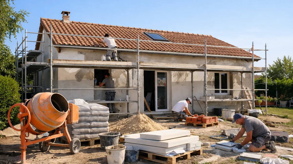 Maison de 150 m2 en cours de rénovation complète avec artisans