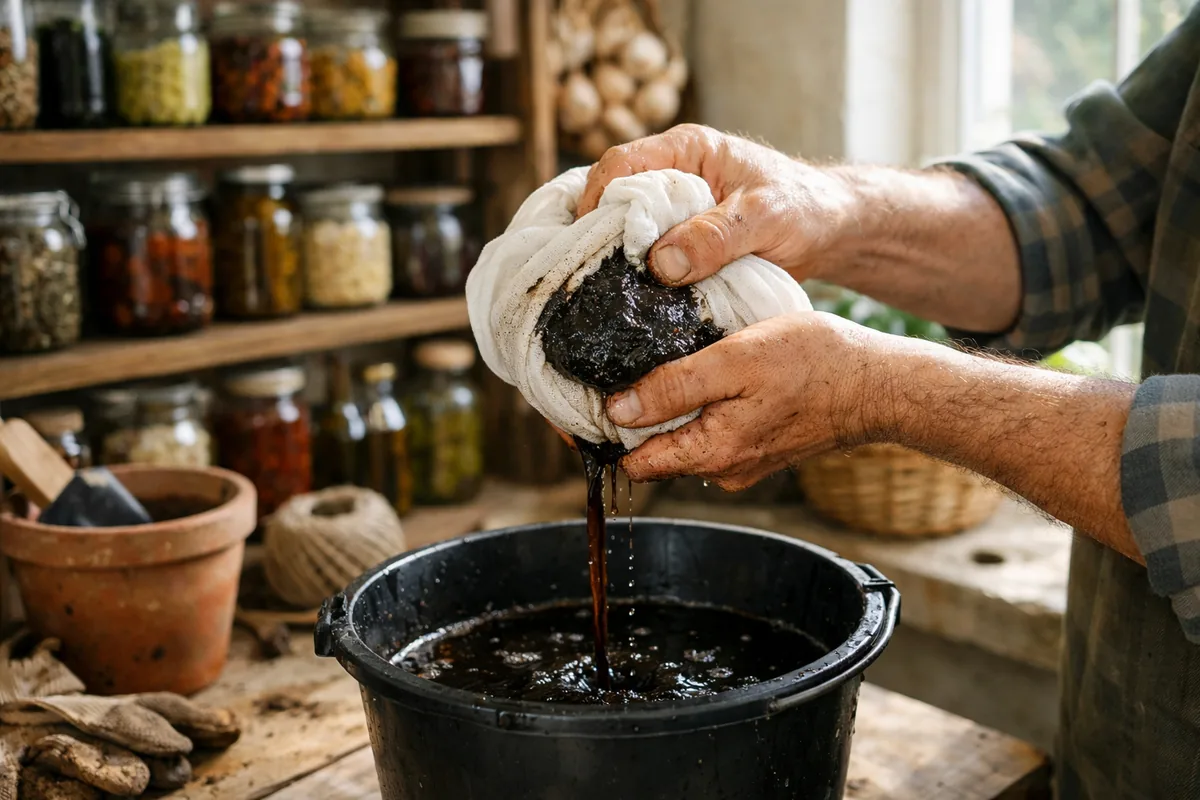 Thé de compost filtré pour solution nutritive hydroponique