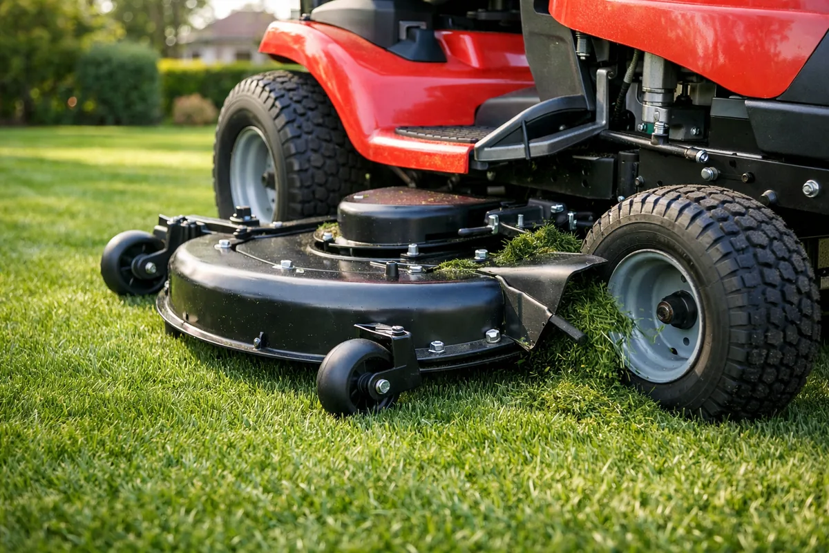 Plateau de coupe large d'un tracteur tondeuse pour grande surface