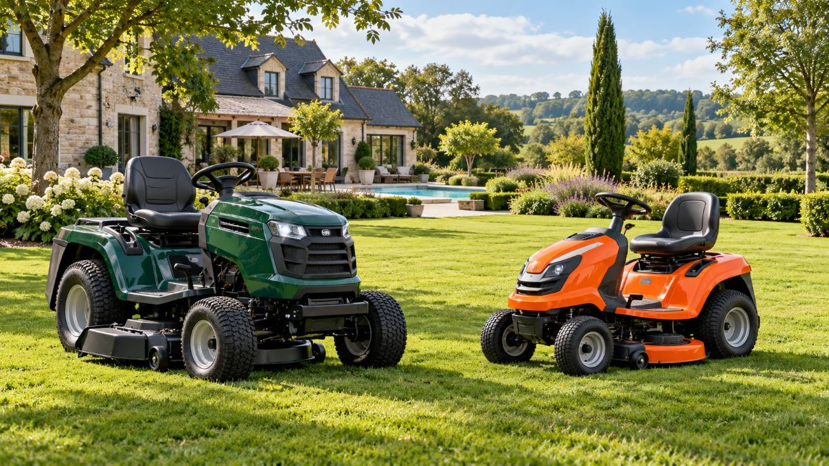 Deux tondeuses dans un jardin d’exception