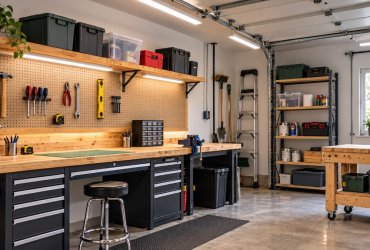 Atelier garage DIY bien organisé